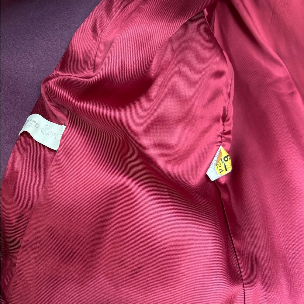 Women's Mauve Pea Coat with Puffed Structured Shoulder - Picture 11 of 14
